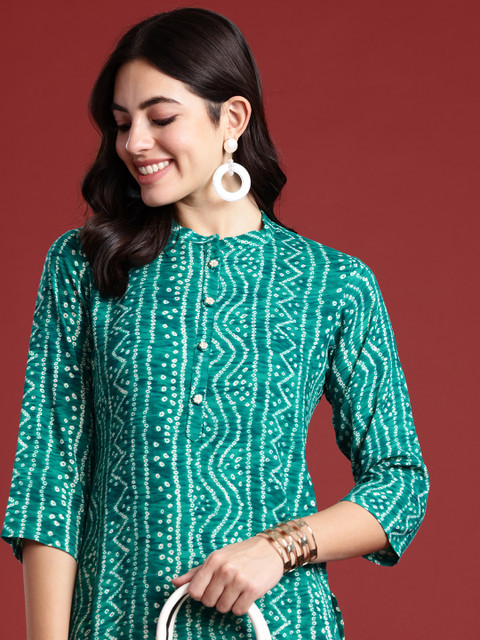 Anouk Bandhani Dyed Kurta