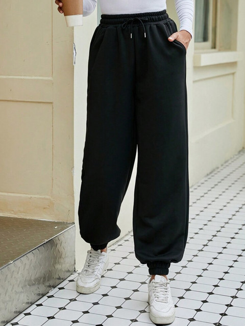 BAESD Women Relaxed High-Rise Non Iron Organic Cotton Jogger