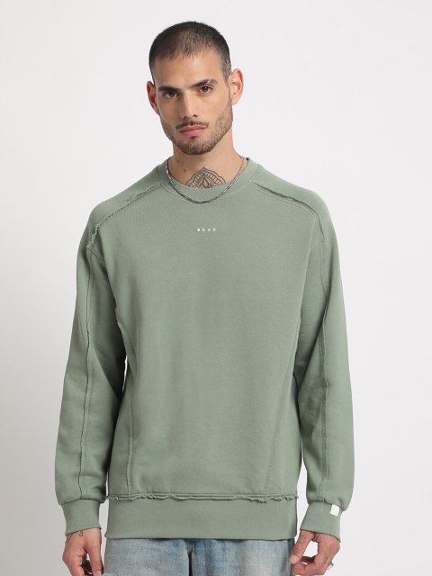 THE BEAR HOUSE Round Neck Terry Cotton Pullover Sweatshirt