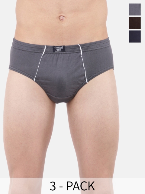 Dollar Lehar Super Combed Cotton Mens Brief -Pack of 3- Assorted