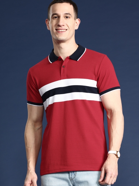 Mast & Harbour Men Striped Polo Collar T-shirt