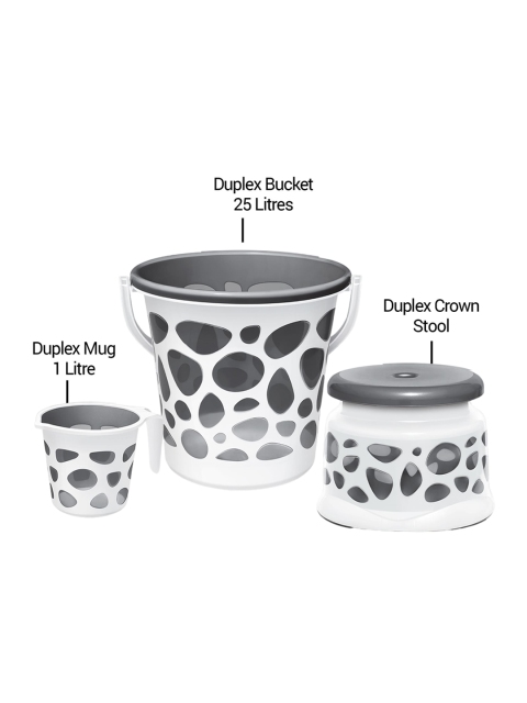 Milton Duplex Spa 3 Piece Set Grey 25 Litres Bucket with Mug & Stool - Image 7