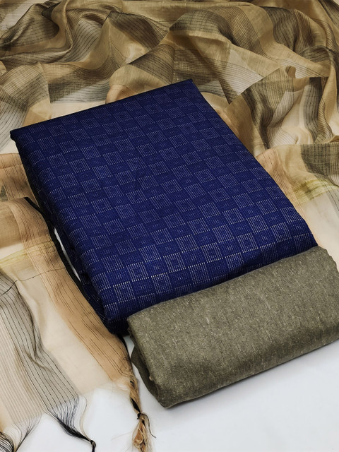 MANVAA Blue Unstitched Dress Material