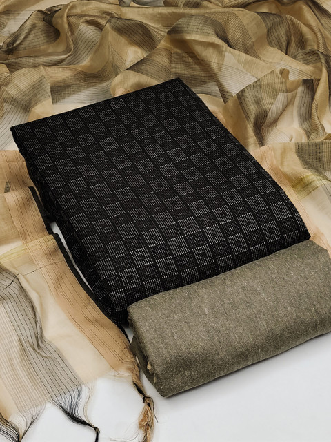 MANVAA Geometric Woven Design Unstitched Dress Material