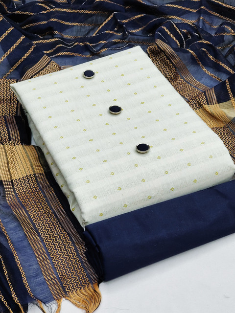 MANVAA Geometric Woven Design Unstitched Dress Material