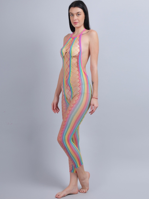 COLOR STYLE Self Design Stockings With Mask - Image 4