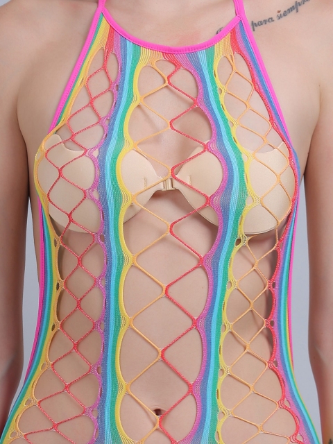 COLOR STYLE Self Design Stockings With Mask - Image 2