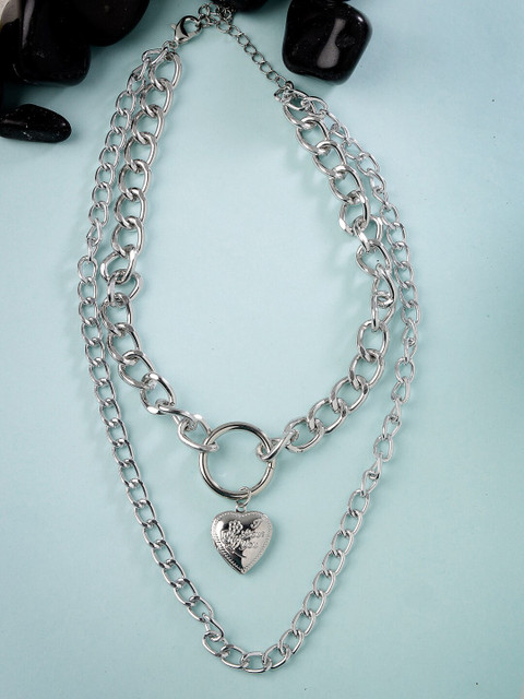 Scintillare By Sukkhi Rhodium-Plated Layered Necklace