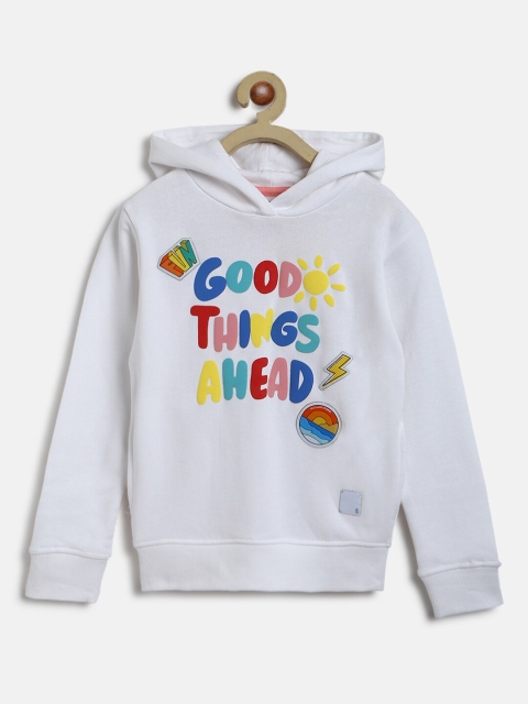 TALES & STORIES Girls Printed Hooded Pullover Sweatshirt