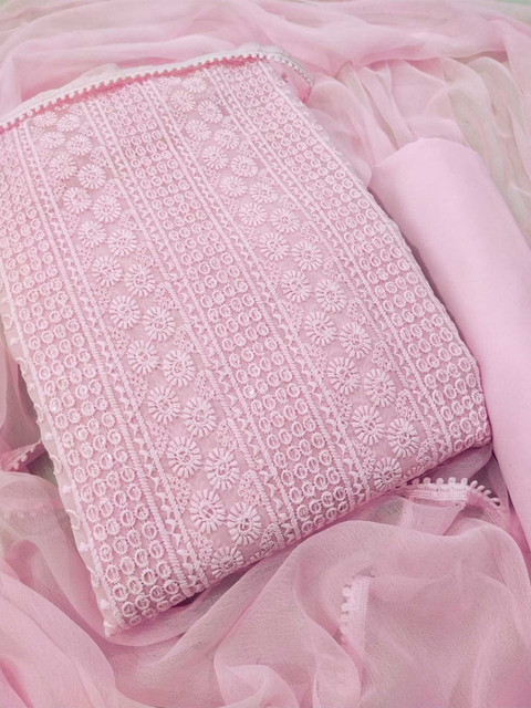 Panzora Floral Embroidered Unstitched Dress Material