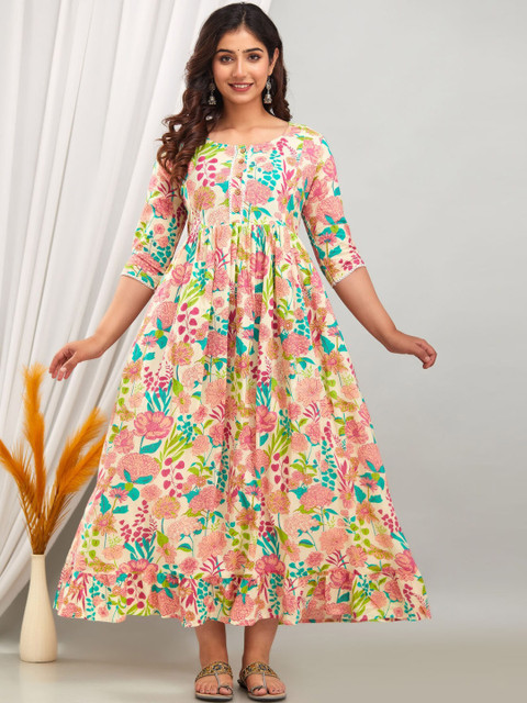 Henal Floral Printed Maternity Anarkali Kurta