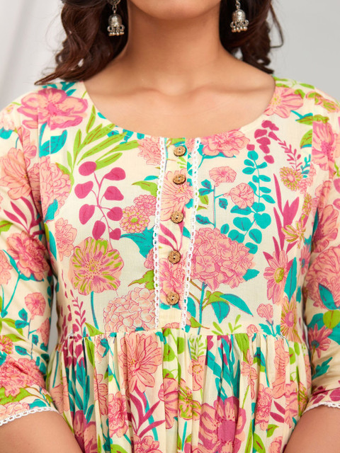 Henal Floral Printed Maternity Anarkali Kurta - Image 2