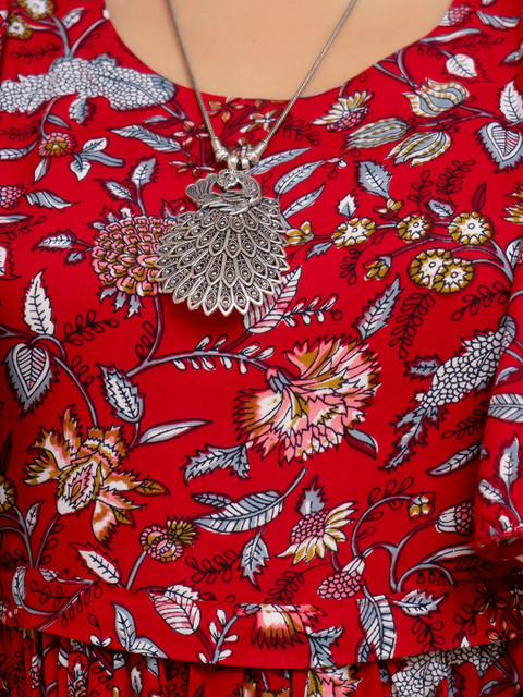 Henal Floral Printed Flared Sleeves Maternity Anarkali Kurta - Image 2