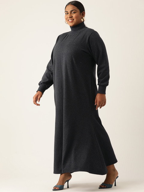 theRebelinme Plus Size Solid Bishop Sleeve Maxi Dress - Image 3