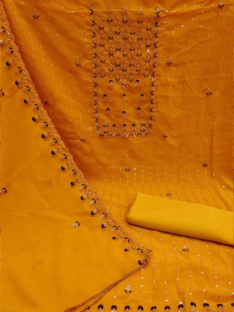 KALINI Floral Embroidered Unstitched Dress Material - Image 3