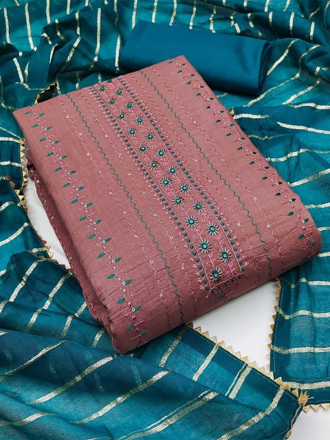 KALINI Floral Embroidered Unstitched Dress Material