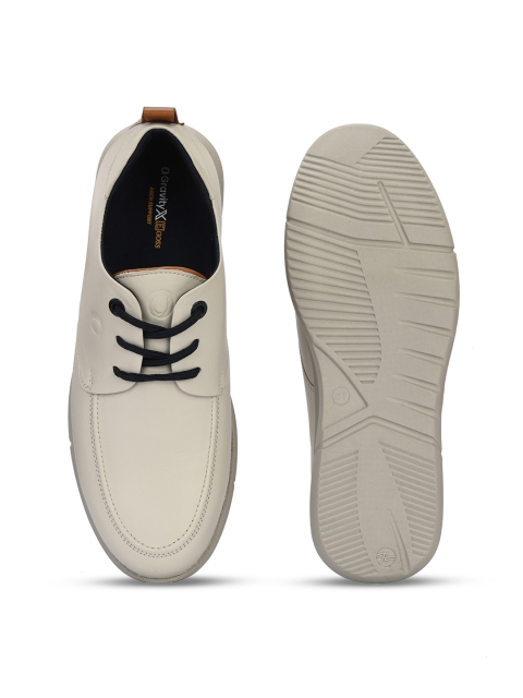 Egoss Men Textured Round Toe Comfort Insole Leather Lace-Ups Sneakers - Image 5