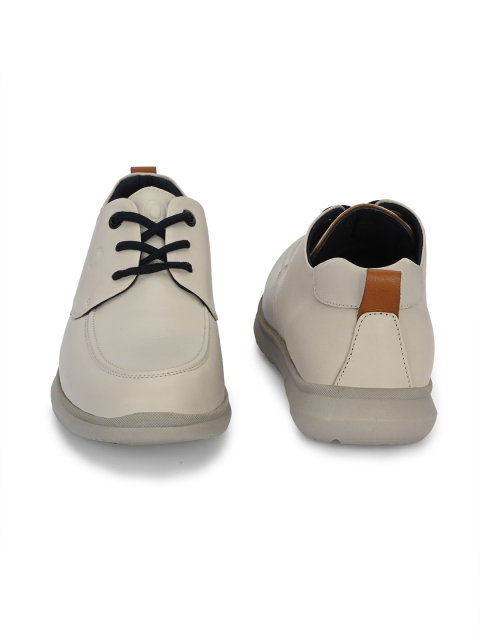 Egoss Men Textured Round Toe Comfort Insole Leather Lace-Ups Sneakers - Image 8