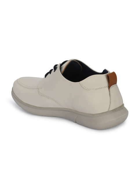 Egoss Men Textured Round Toe Comfort Insole Leather Lace-Ups Sneakers - Image 3