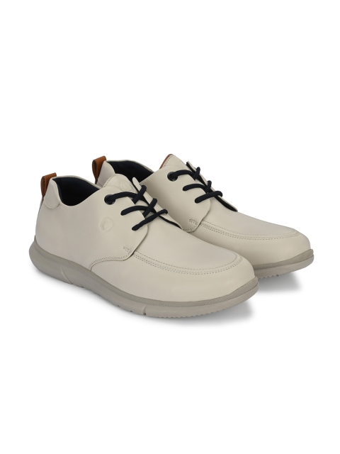 Egoss Men Textured Round Toe Comfort Insole Leather Lace-Ups Sneakers - Image 7