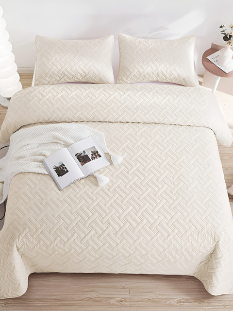 bsb home Cream Cotton Double King Superfine Bedding Set - Image 6