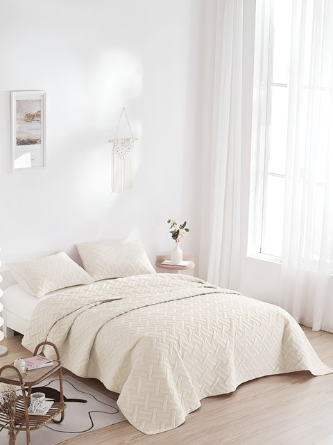 bsb home Cream Cotton Double King Superfine Bedding Set - Image 4