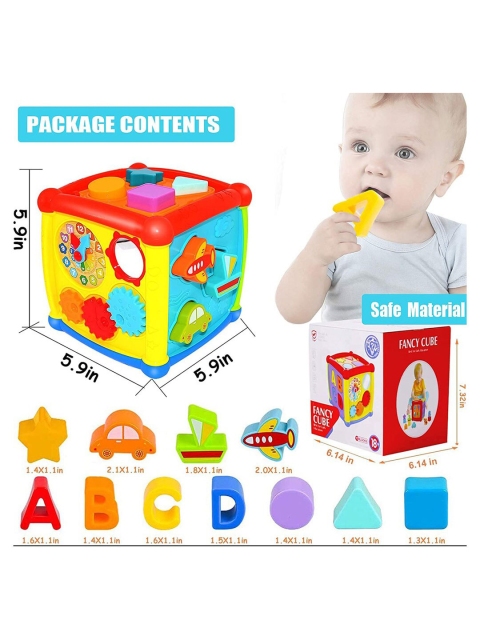 OPINA 5 in 1 Early Learning Shape Sorter Activity Fancy Cube with Music & Light - Image 2