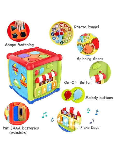 OPINA 5 in 1 Early Learning Shape Sorter Activity Fancy Cube with Music & Light - Image 6