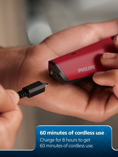 Philips BT1235/18 SkinProtect Cordless Beard Trimmer with Self-Sharpening Blades - Red - Image 6