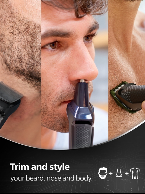Philips MG3724/30 All-In-One Multigroomer Trimmer for Beard, Nose & Body - Black - Image 4