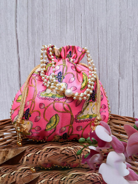 Kuber Industries Set of 3 Ethnic Motifs Printed Potlis