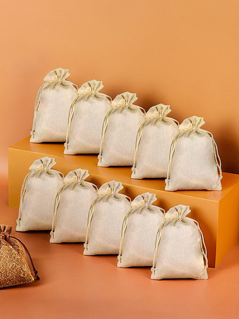 Kuber Industries Unisex Set of 10 Textured Potlis