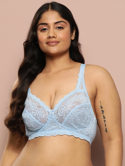 Sztori Floral Lace Bra Full Coverage SZ-NEW-BF-01-Sky Blue - Image 2