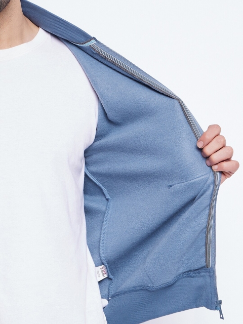 Duke Mock Collar Cotton Front-Open Sweatshirt - Image 7