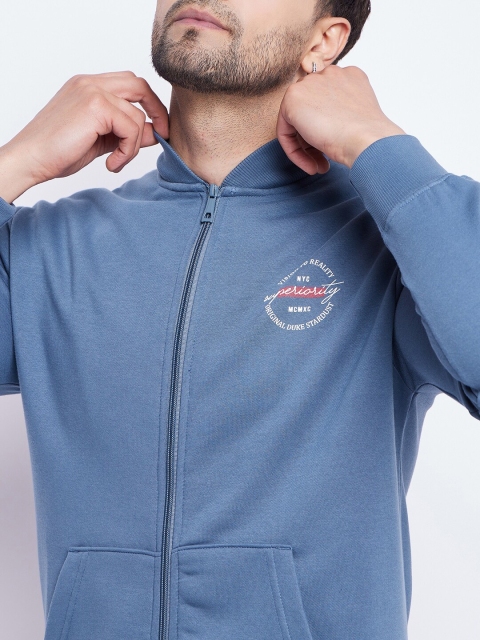 Duke Mock Collar Cotton Front-Open Sweatshirt - Image 2