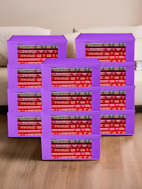 Kuber Industries Purple 12 Pcs Cloth Organisers