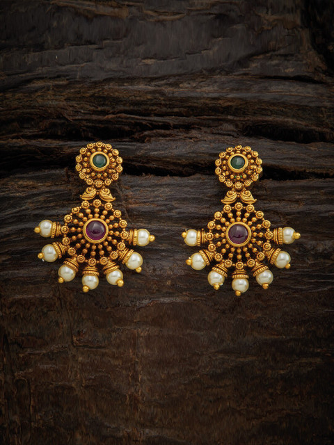 Kushal's Fashion Jewellery Gold-Plated Classic Drop Earrings