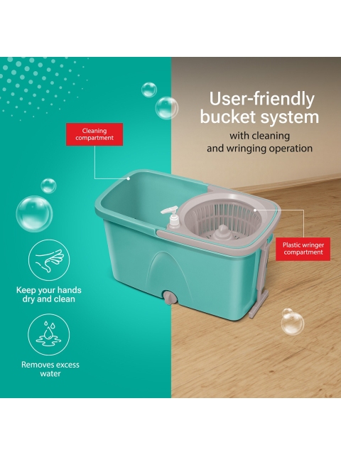 SPOTZERO by MILTON Classic 360 Degree Easy Wheels Cleaning Spin Mop & 2 Refills & Bucket - Image 6