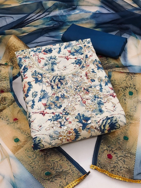 KALINI Floral Printed Unstitched Dress Material
