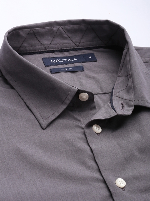 Nautica Pure Cotton Slim Fit Opaque Wrinkle Resistant Casual Shirt - Image 2
