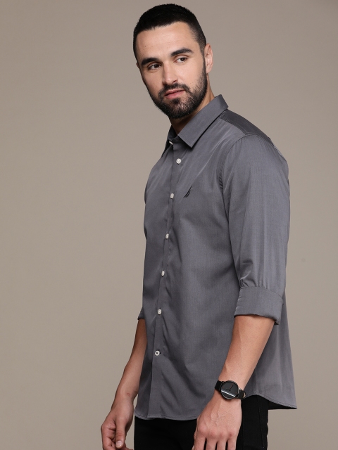 Nautica Pure Cotton Slim Fit Opaque Wrinkle Resistant Casual Shirt - Image 5
