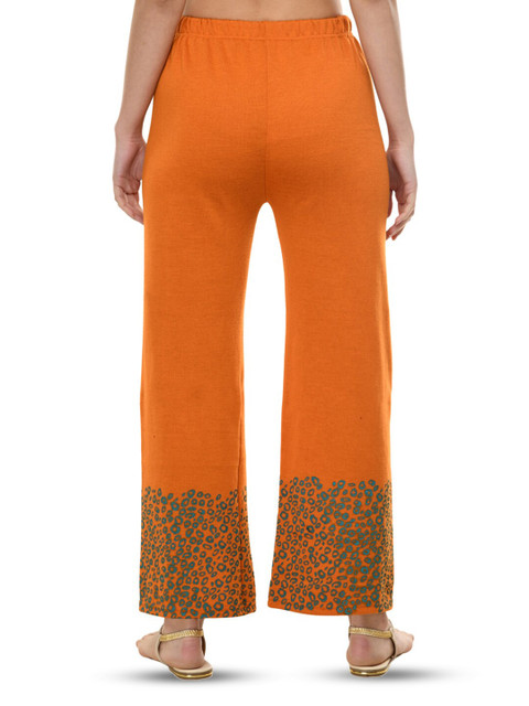 BAESD Abstract Printed Flared Knitted Wool Palazzos - Image 3