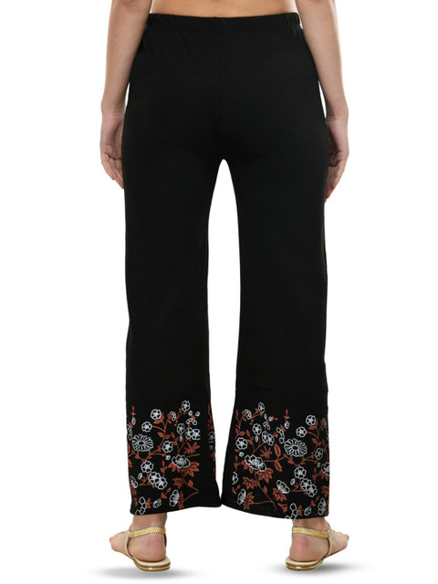 BAESD Floral Printed Flared Knitted Wool Ethnic Palazzos - Image 3