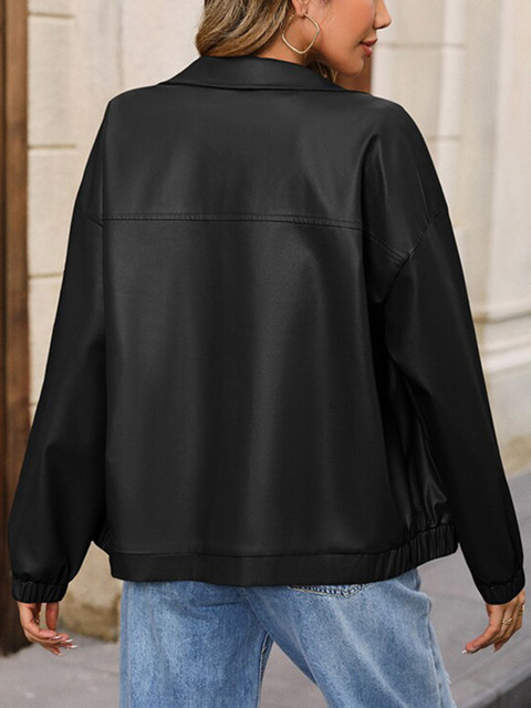 StyleCast Black Windcheater Bomber Jacket - Image 5