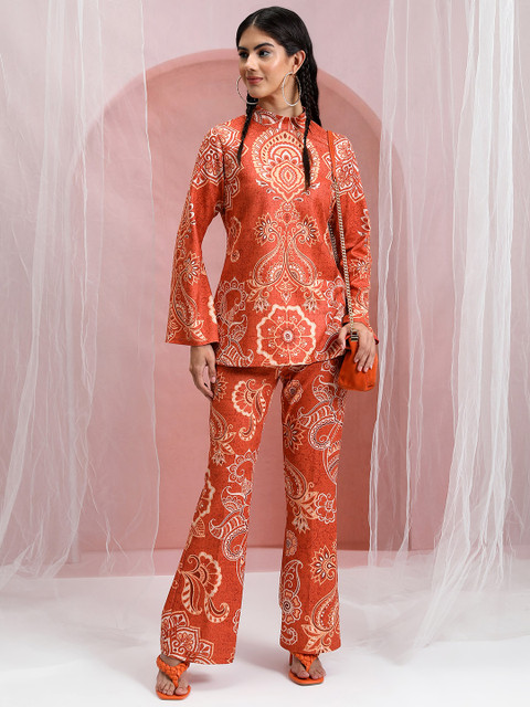 Vishudh Women Printed Tunic With Flared Pants