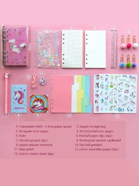 OPINA Kids 13 In 1 DIY Unicorn Diary Notebook - Image 3
