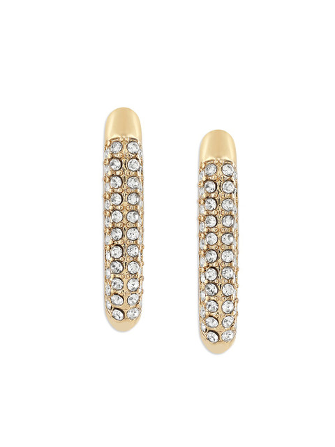Zaveri Pearls Gold-Plated Stone Studded Contemporary Hoop Earrings - Image 6