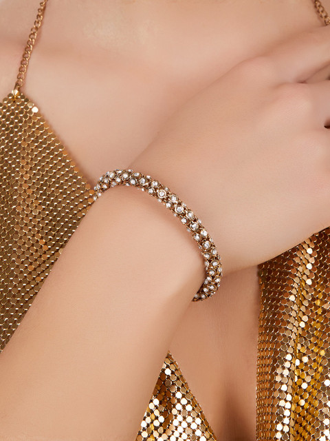 Zaveri Pearls Gold-Plated Cuff Bracelet
