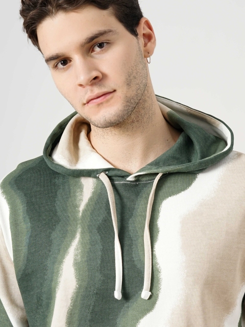Celio Abstract Printed Hooded Loose Fit Cotton Sweatshirt - Image 2