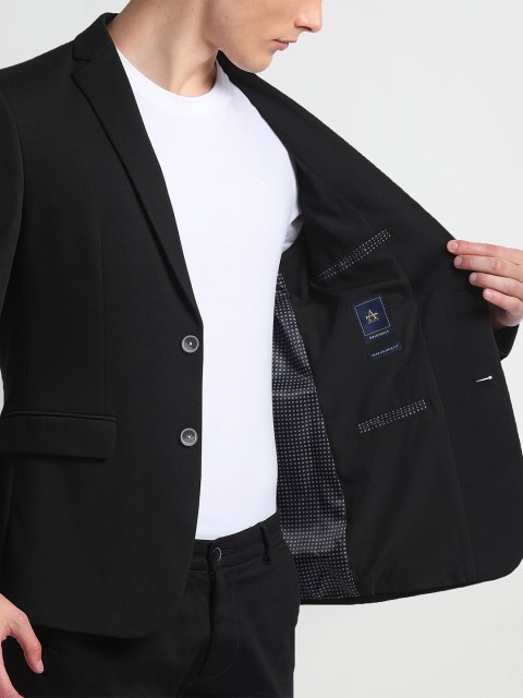 Arrow Notched Lapel Long Sleeves Slim-Fit Single Breasted Blazer - Image 6